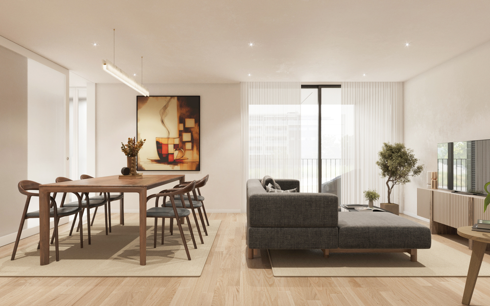 Interior tipo T2 — sala